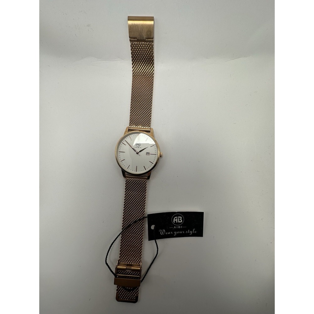 Aibi Ladies Watch New Battery 51103 40MM 9" Rose Gold Mesh Band B54 - Picture 4 of 12